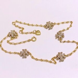 Tory Burch Gold Necklace with Sparkling Accents